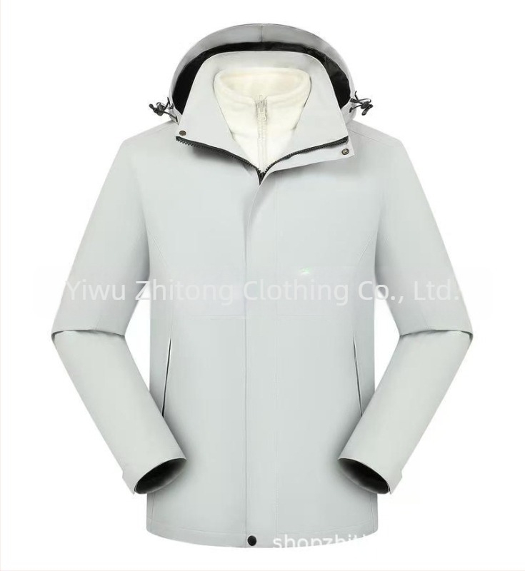 Jakna tri u jednom s odvojivom kapuljom i tiskom logotipa, poliester tkanina, stojeći ovratnik, zatvarač, labavi kroj