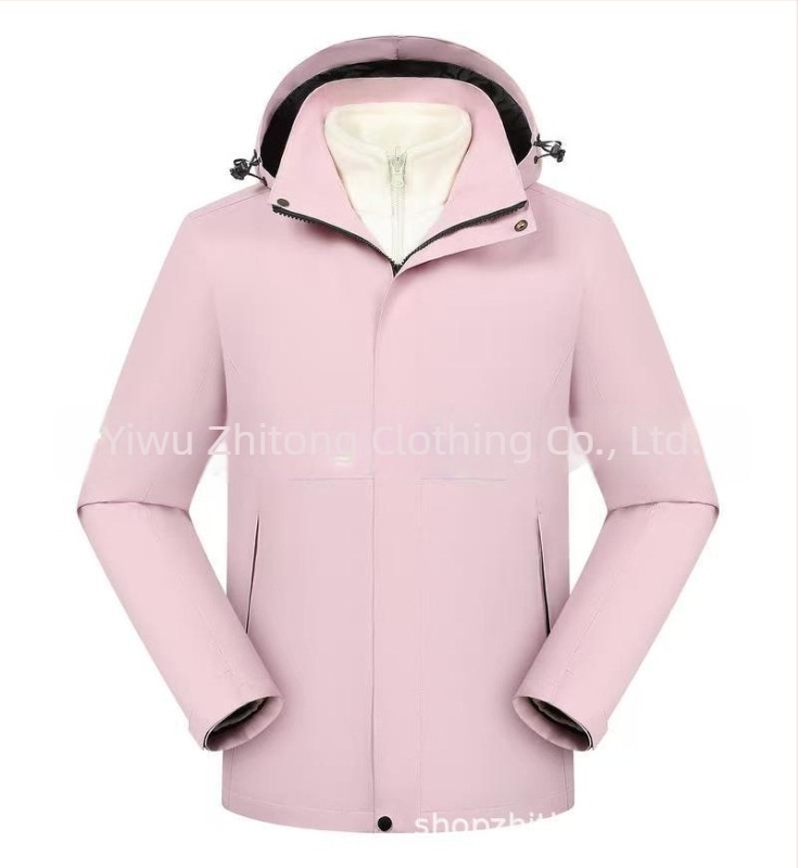 Jakna tri u jednom s odvojivom kapuljom i tiskom logotipa, poliester tkanina, stojeći ovratnik, zatvarač, labavi kroj