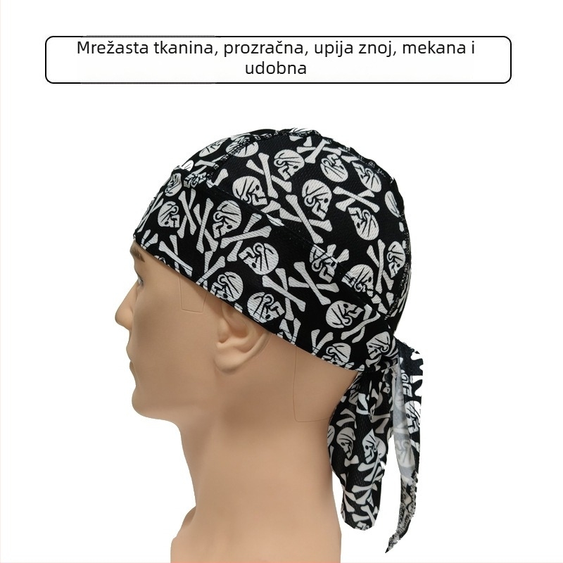 Ciklistička kapa s mrežastim brzo-sušćim materijalom, piratski stil, zaštita od sunca za ljeto, šal za glavu za vožnju biciklom