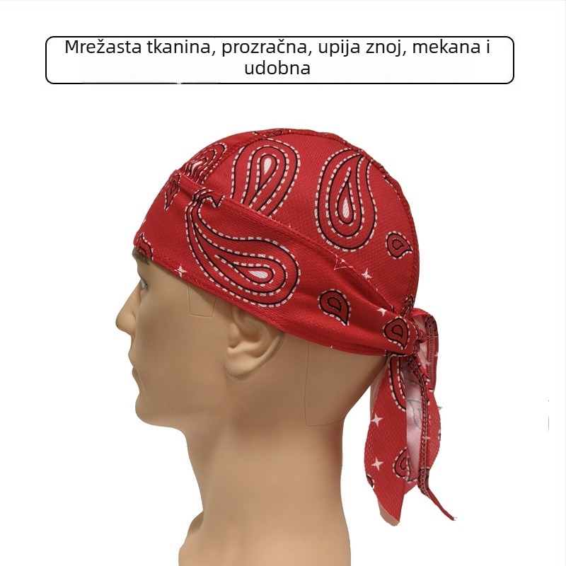 Ciklistička kapa s mrežastim brzo-sušćim materijalom, piratski stil, zaštita od sunca za ljeto, šal za glavu za vožnju biciklom