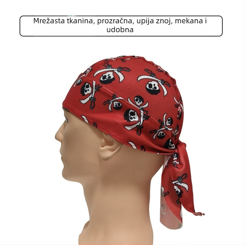 Ciklistička kapa s mrežastim brzo-sušćim materijalom, piratski stil, zaštita od sunca za ljeto, šal za glavu za vožnju biciklom