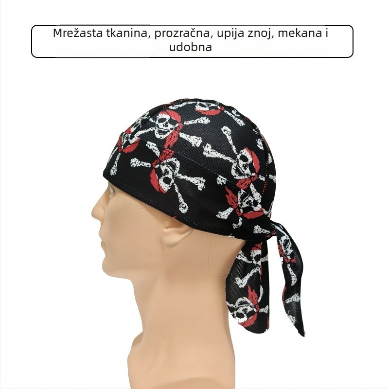 Ciklistička kapa s mrežastim brzo-sušćim materijalom, piratski stil, zaštita od sunca za ljeto, šal za glavu za vožnju biciklom