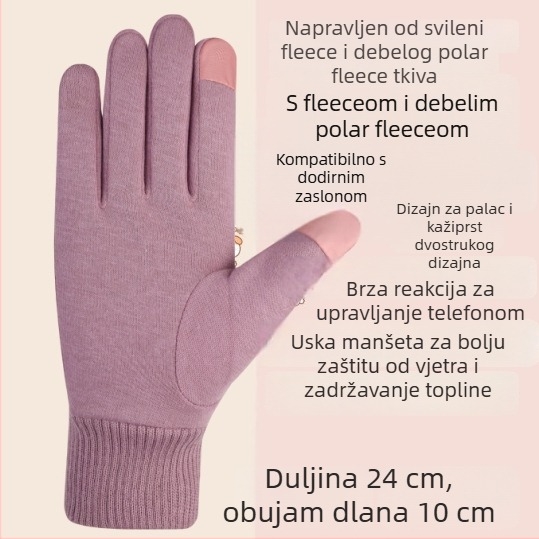 Zimske pune prst rukavice za vožnju bicikla s veluru podstavom i dodirnim zaslonom