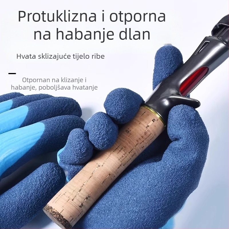 Lateks rukavice za ribolov i rakove – vodootporne, otporne na probijanje, otporne na rez i ubod, za odrasle