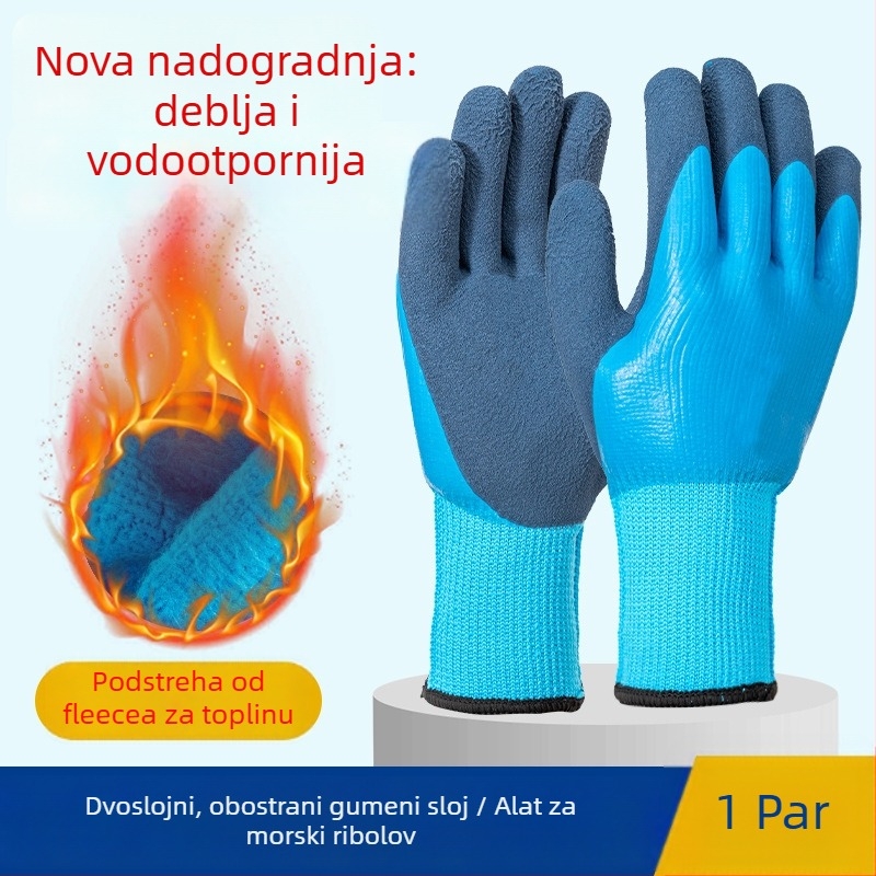 Lateks rukavice za ribolov i rakove – vodootporne, otporne na probijanje, otporne na rez i ubod, za odrasle