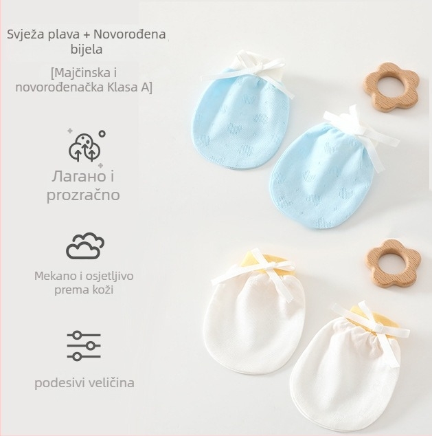 Unisex dječje rukavice protiv ogrebotina za novorođenčad, 95% pamuk 5% elastan, pogodné za proljeće-ljeto-jesen, lansiranje ljeto 2025