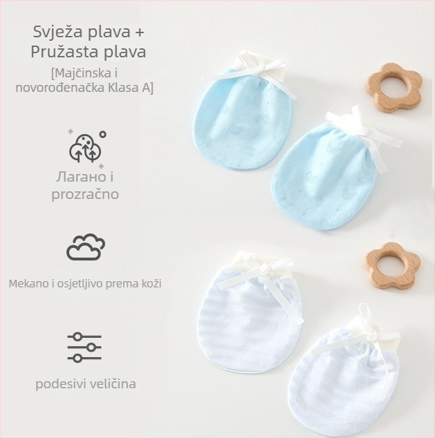 Unisex dječje rukavice protiv ogrebotina za novorođenčad, 95% pamuk 5% elastan, pogodné za proljeće-ljeto-jesen, lansiranje ljeto 2025