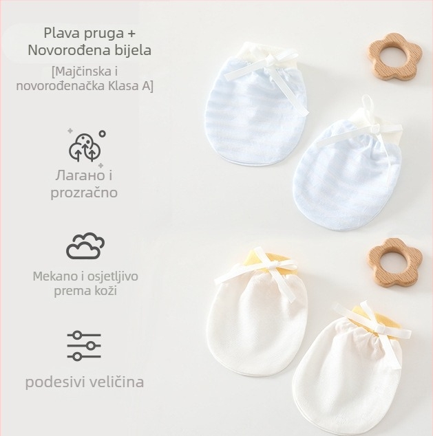 Unisex dječje rukavice protiv ogrebotina za novorođenčad, 95% pamuk 5% elastan, pogodné za proljeće-ljeto-jesen, lansiranje ljeto 2025
