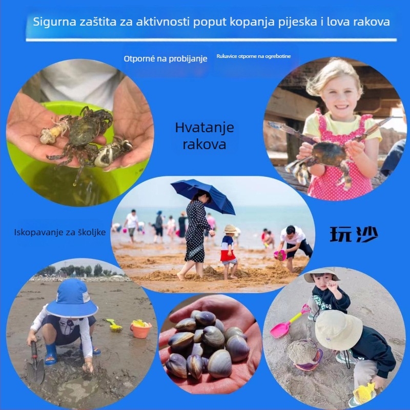 Dječje radne rukavice od lateksa sa najlonskim podstavom – UV zaštita, vodootpornost, protuklizne, otporne na rezanje, otporne na probijanje za vrtlarstvo