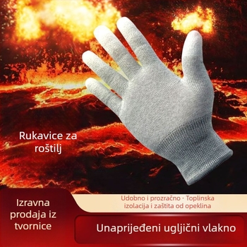 Rukavice za roštilj sa zaslonom na dodir, Otporne na visoke temperature, Toplinska izolacija, Otporne na ulje, Najlon