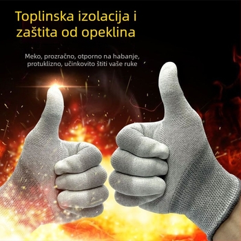 Rukavice za roštilj sa zaslonom na dodir, Otporne na visoke temperature, Toplinska izolacija, Otporne na ulje, Najlon