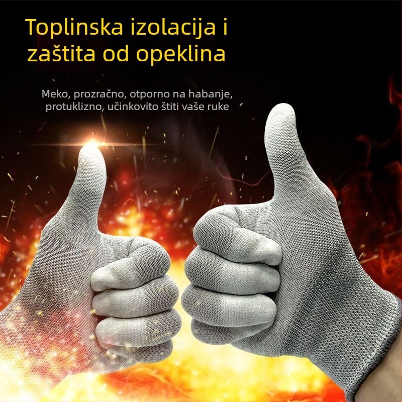 Rukavice za roštilj sa zaslonom na dodir, Otporne na visoke temperature, Toplinska izolacija, Otporne na ulje, Najlon