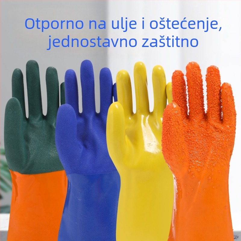 Potpuno potopljene gumene radničke rukavice – protuklizne, otporne na ulje, otporne na habanje, deblje