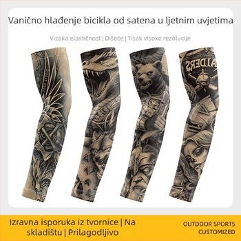 Ice Sleeves s UV zaštitom, unisex, cvjetni tetovažni rukavi za nadlakticu, za vožnju i aktivnosti na otvorenom, poliester tkanina 81–95%, ljeto 2025