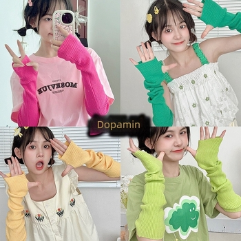 Ženske pletene rukave za ruke — zaštita od sunca, završna obrada tie-dye, jednobojne, moda ljeto-proljeće-jesen