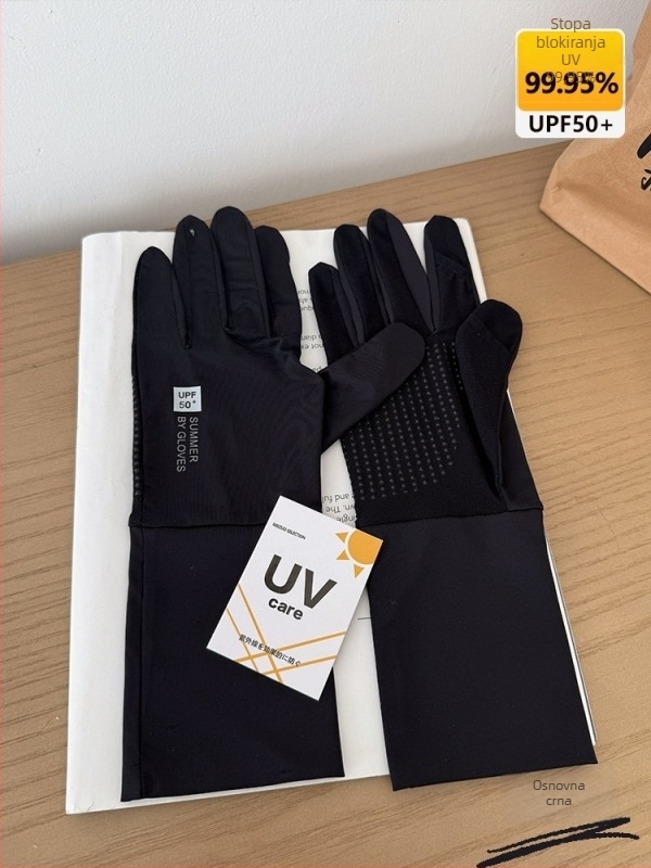 Ljetne rukavice UPF50+ od ice silk, UV zaštita, protuklizne, produženi zapešće, za vožnju i biciklizam