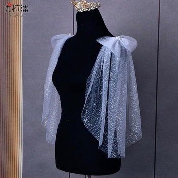 Yulapan VG34 Elegantni vjenčani šalom za ramena, warp-pleteni materijal, monokromatski uzorak, ručna izrada, ženski dodatak