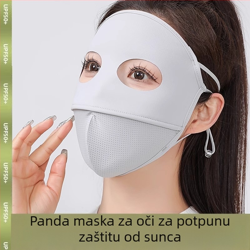 Poluotvorena maska za lice s UV zaštitom za ljeto, Ice Silk tkanina, najlon + spandex, pogodna za vožnju (odrasli)