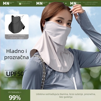 Prozračna UV maska za lice i vrat, najlon tkanina, pokriva lice i vrat