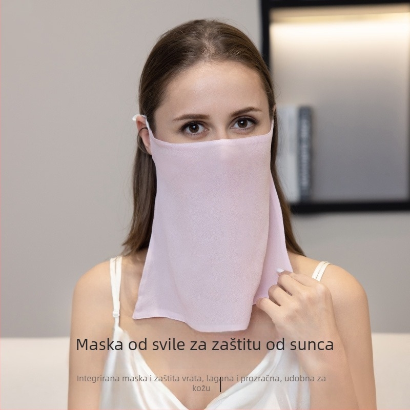 Maska od svile, 100% svila, prozračna i UV zaštita, jednostavan stil s punim pokrivanjem, brend AISI Jade