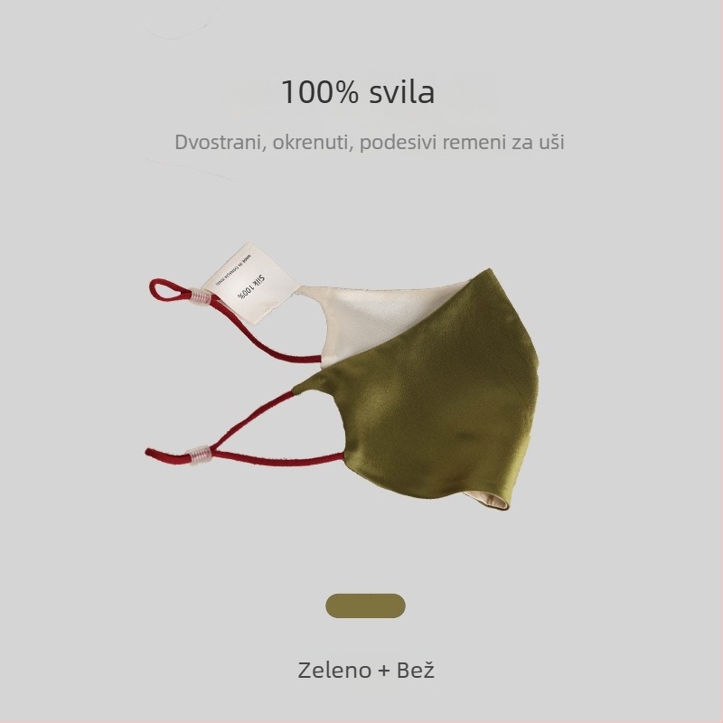 Dvostrano svilena maska - prozračna, otporna na vjetar, UV zaštita - 100% svila