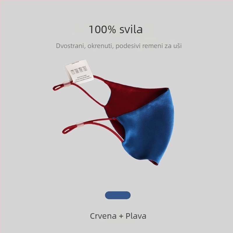 Dvostrano svilena maska - prozračna, otporna na vjetar, UV zaštita - 100% svila