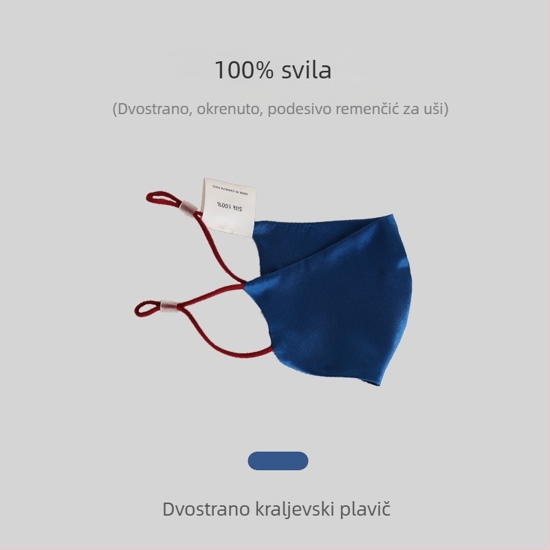Dvostrano svilena maska - prozračna, otporna na vjetar, UV zaštita - 100% svila