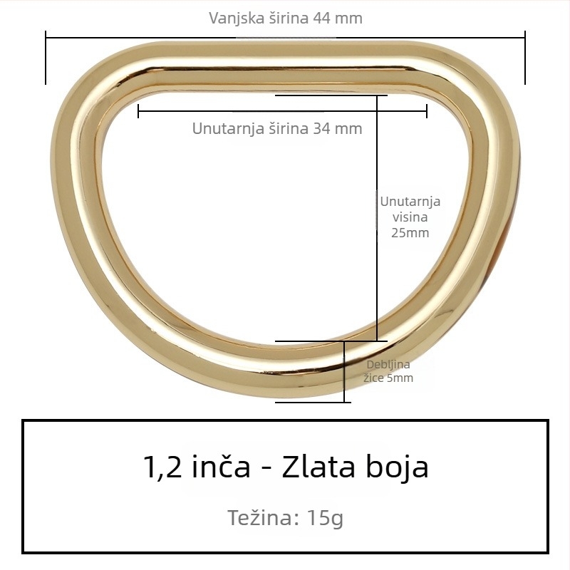 D-oblik spoj s kovinskim hardverom za torbu – Zhuoyue; Materijal: metal; Uzorak: drugi; Funkcija: druga