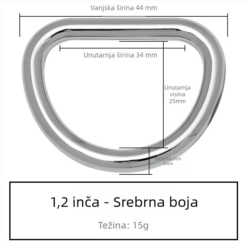 D-oblik spoj s kovinskim hardverom za torbu – Zhuoyue; Materijal: metal; Uzorak: drugi; Funkcija: druga
