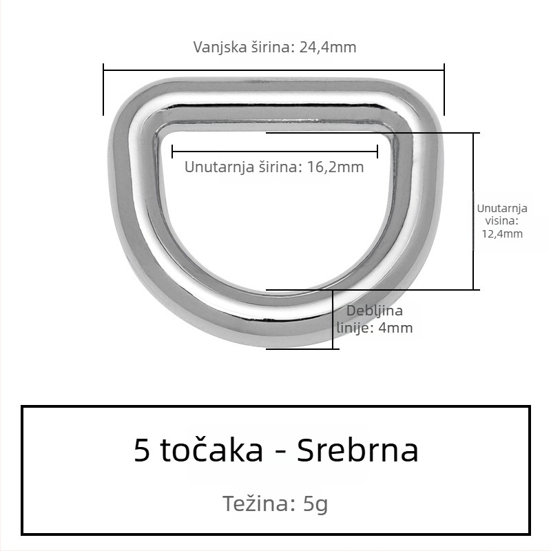 D-oblik spoj s kovinskim hardverom za torbu – Zhuoyue; Materijal: metal; Uzorak: drugi; Funkcija: druga