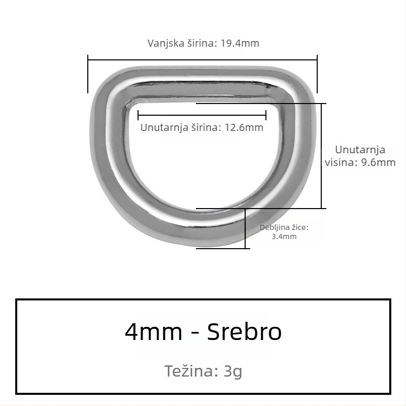 D-oblik spoj s kovinskim hardverom za torbu – Zhuoyue; Materijal: metal; Uzorak: drugi; Funkcija: druga
