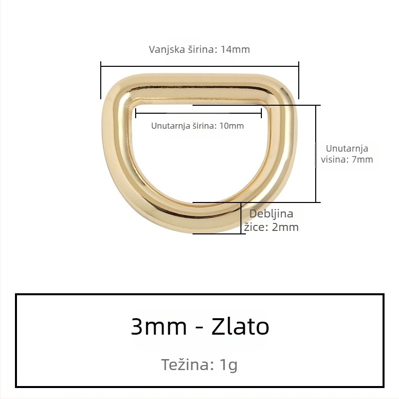 D-oblik spoj s kovinskim hardverom za torbu – Zhuoyue; Materijal: metal; Uzorak: drugi; Funkcija: druga