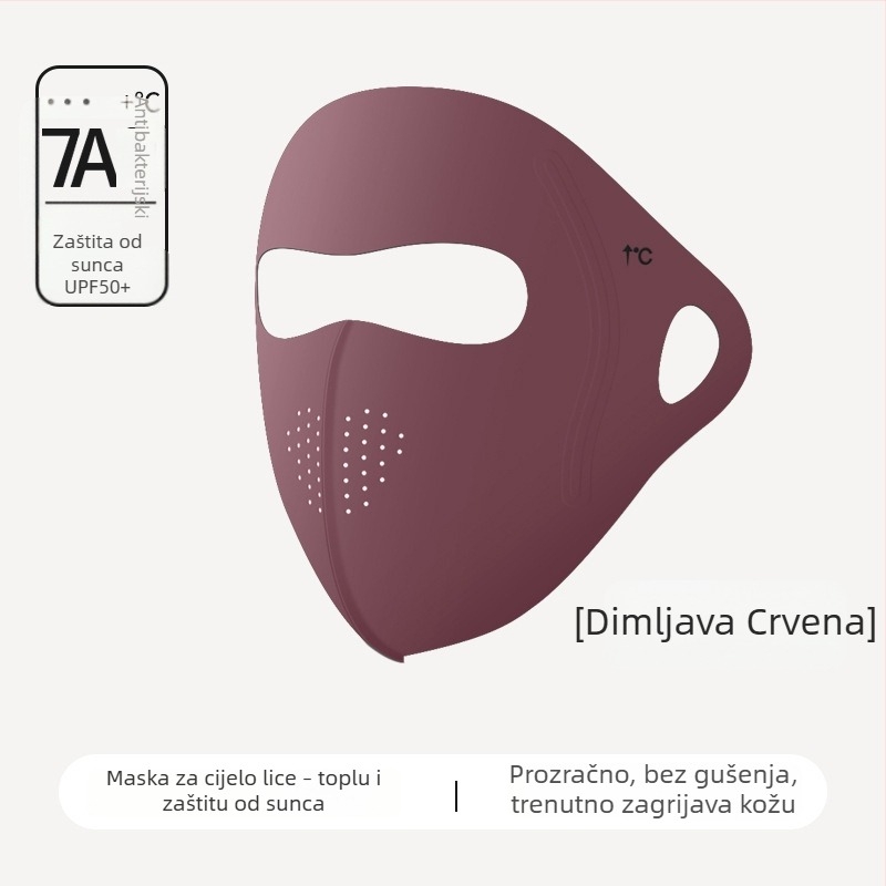 Maska za cijelo lice s fleece podstavom za vanjsku vožnju biciklom – otporna na vjetar, UV zaštita, zadržava toplinu