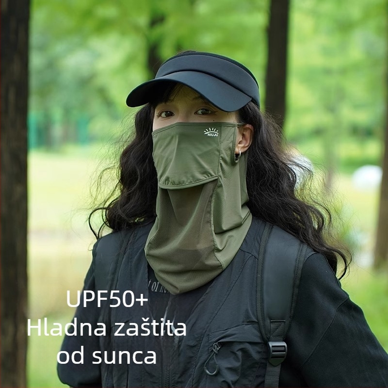 Ljetna maska za lice od prozračnog najlonskog materijala, UV zaštita, djelomično prekriven dizajn, zaštita vrata za trčanje i vožnju
