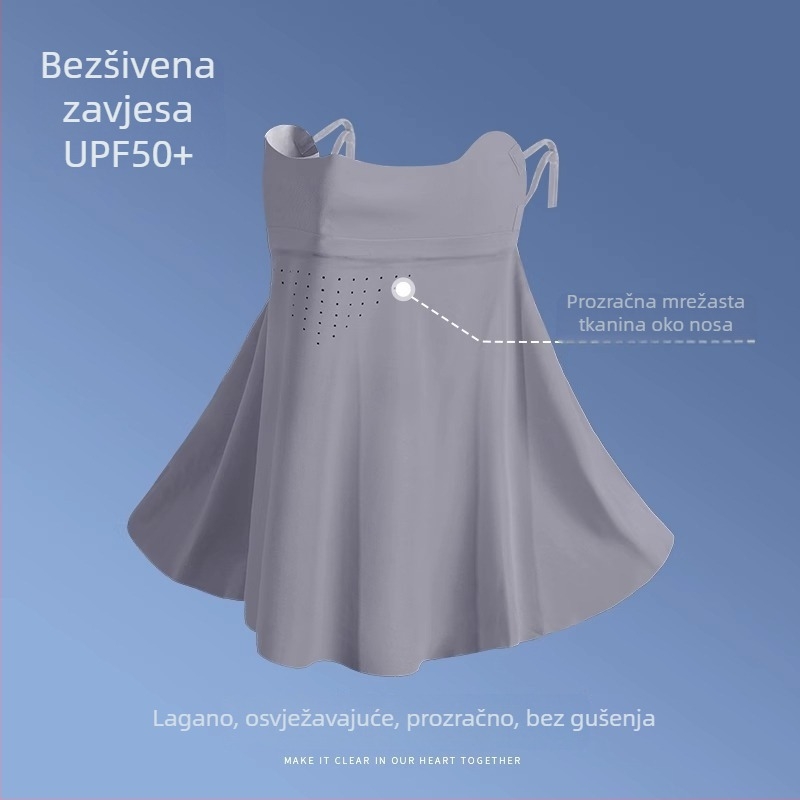 Maska za sunčevu zaštitu za žene – potpuno prekrivanje lica, UV zaštita, ice silk, otpornost na prašinu, za vožnju biciklom