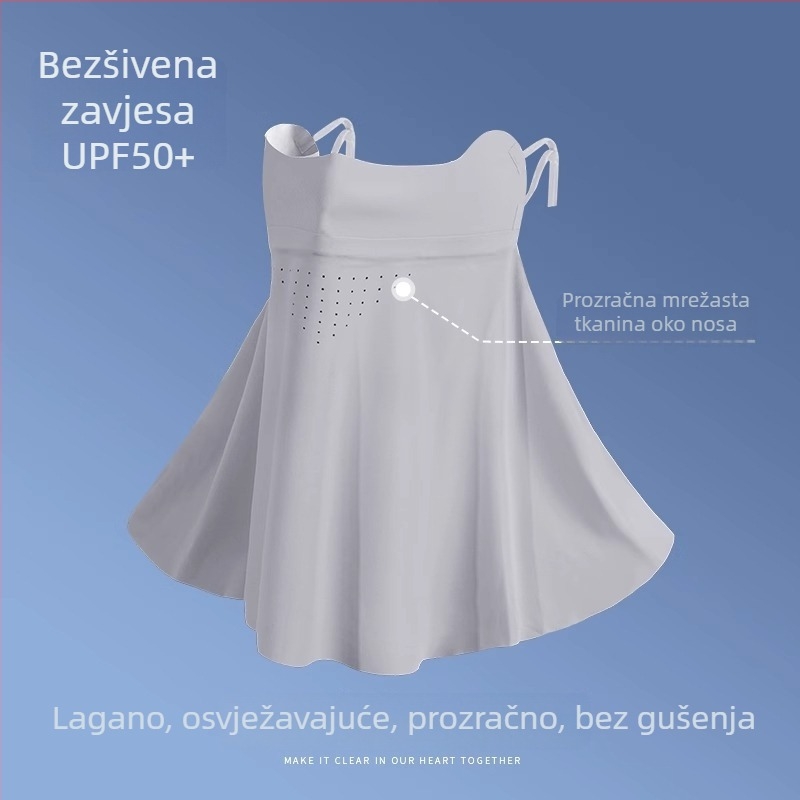 Maska za sunčevu zaštitu za žene – potpuno prekrivanje lica, UV zaštita, ice silk, otpornost na prašinu, za vožnju biciklom