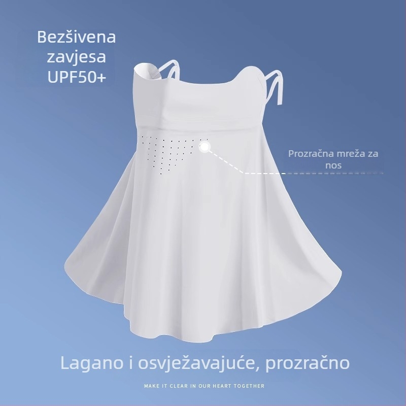 Maska za sunčevu zaštitu za žene – potpuno prekrivanje lica, UV zaštita, ice silk, otpornost na prašinu, za vožnju biciklom