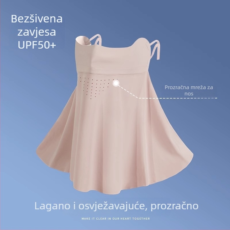 Maska za sunčevu zaštitu za žene – potpuno prekrivanje lica, UV zaštita, ice silk, otpornost na prašinu, za vožnju biciklom