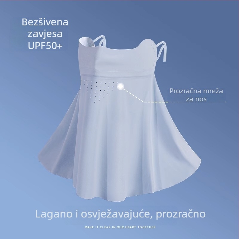 Maska za sunčevu zaštitu za žene – potpuno prekrivanje lica, UV zaštita, ice silk, otpornost na prašinu, za vožnju biciklom
