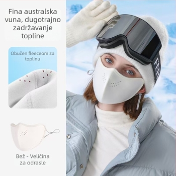 Zimska fleece maska za lice s ušnim kopčama – unisex, monokromatski dizajn, šivanje, zaštita od sunca (Fleece; Šivanje; Monokromatski; Zima/Proljeće/Jesen; Ušna kopča)