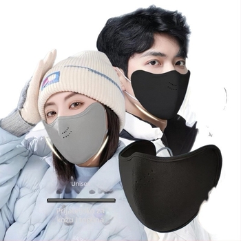 Zimska fleece maska za lice s ušnim kopčama – unisex, monokromatski dizajn, šivanje, zaštita od sunca (Fleece; Šivanje; Monokromatski; Zima/Proljeće/Jesen; Ušna kopča)