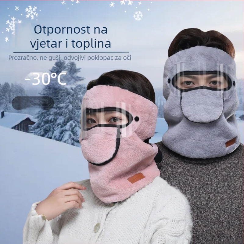 Zimska topla maska za vrat za vožnju biciklom - vjetrobran, prašine otporna, s flis presvlakom, nosiva na glavu (Poliester; nosiva na glavu; Zima–Proljeće–Jesjen; Unisex; Zaštita od prašine)