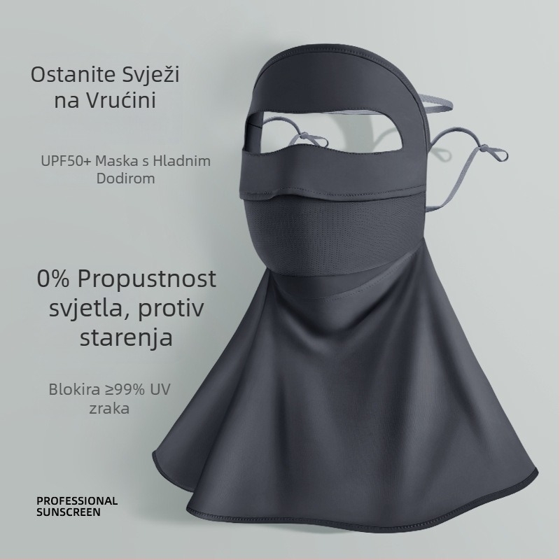 Ženska ljetna maska s UV zaštitom, najlon ice silk hladen – za vožnju biciklom, zaštita lica, vrata i ramena