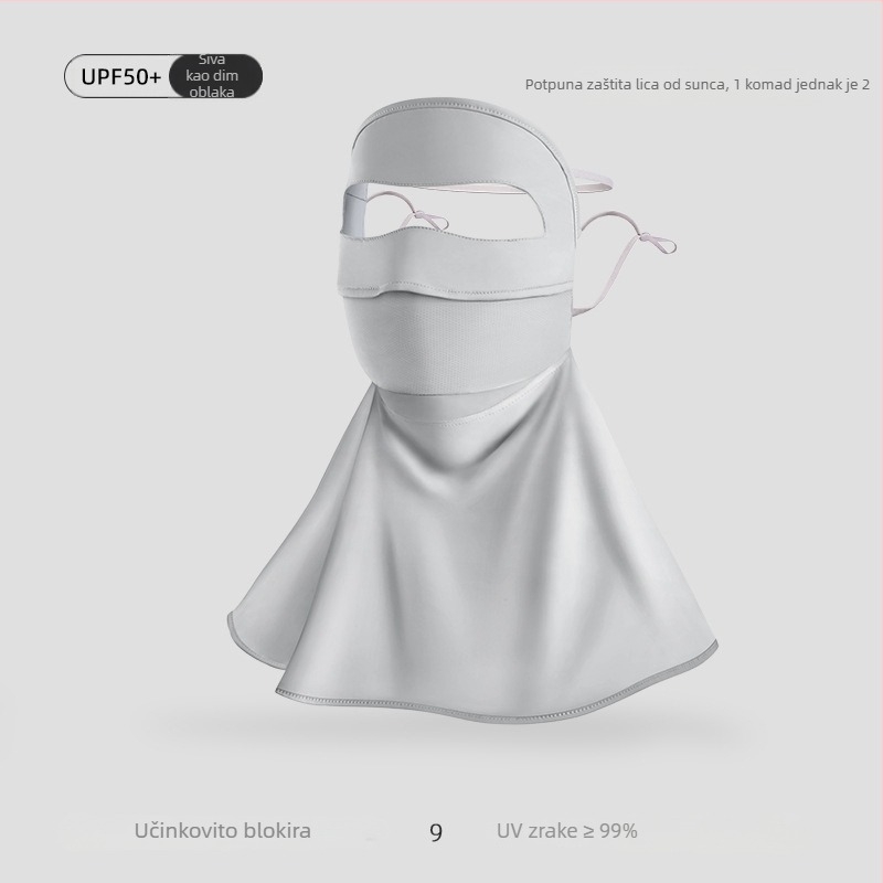 Ženska ljetna maska s UV zaštitom, najlon ice silk hladen – za vožnju biciklom, zaštita lica, vrata i ramena