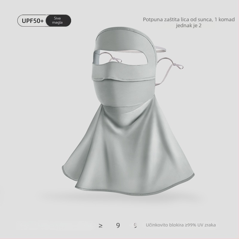 Ženska ljetna maska s UV zaštitom, najlon ice silk hladen – za vožnju biciklom, zaštita lica, vrata i ramena