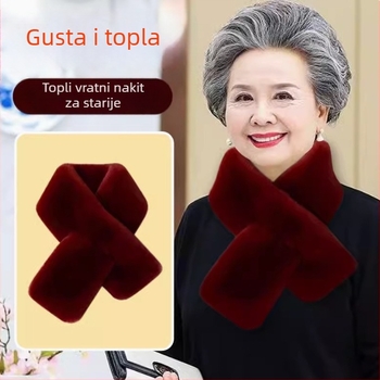Ženski zimski šal od mohera i pamuka, ručna izrada, jednostavan pleteni uzorak, zadržava toplinu, pogodan za zimu