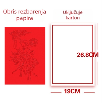 Ručna izrada papirnate rezbarije, kineski stil motiva: cvijeće, ptice, zodijak, plodovi; ukras za prozor za proljetni festival