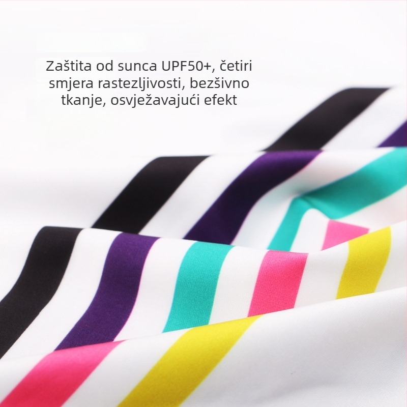 Bezšivna marama za glavu za vanjske sportove, poliester, prugasti uzorak, otisnuto logo, prilagodljiva obrada