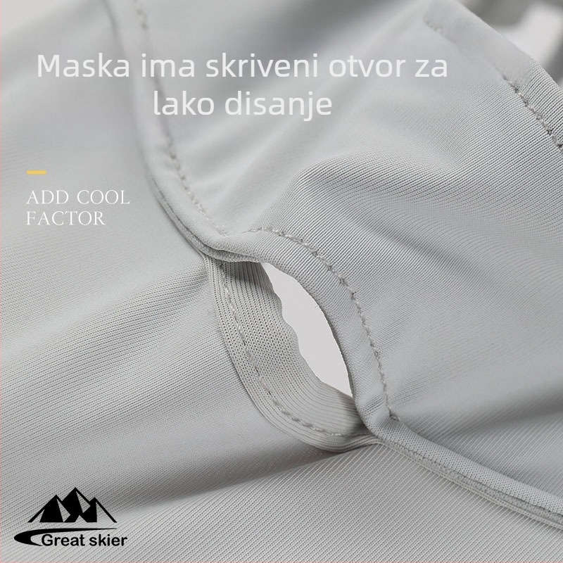 Ice Silk maska za lice i vrat s UV zaštitom, potpuno pokrivanje lica, brzo sušenje, prozračna smjesa najlona i spandexa za vanjsku vožnju biciklom
