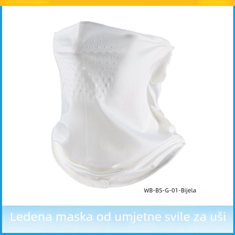 Maska za vožnju biciklom s ušnim petljama, perforirana, prozračna poliester tkanina